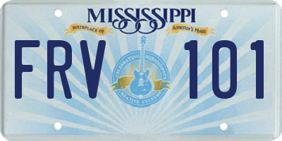 MS license plate FRV101