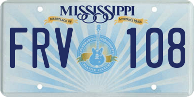 MS license plate FRV108