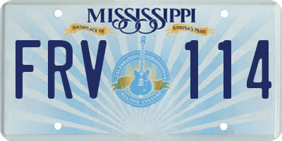 MS license plate FRV114