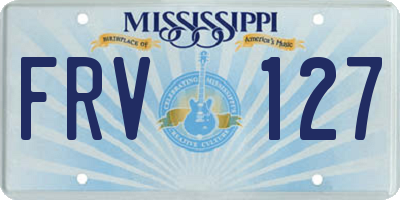 MS license plate FRV127