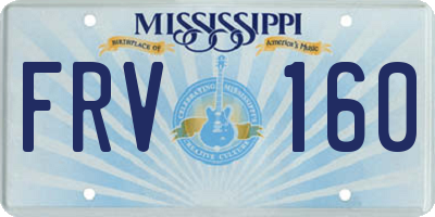 MS license plate FRV160