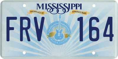 MS license plate FRV164