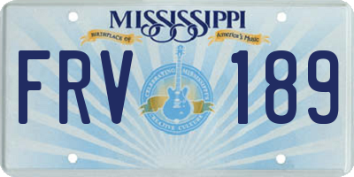 MS license plate FRV189