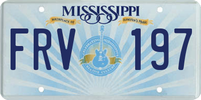 MS license plate FRV197