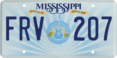 MS license plate FRV207