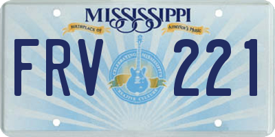 MS license plate FRV221
