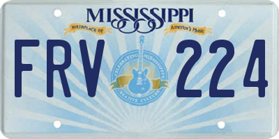 MS license plate FRV224