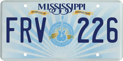 MS license plate FRV226