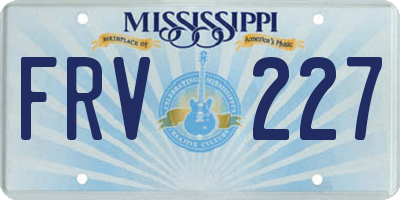 MS license plate FRV227