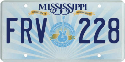 MS license plate FRV228