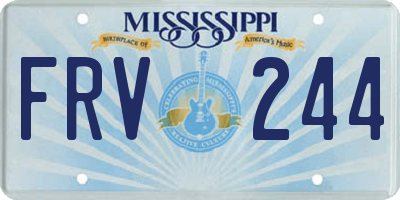 MS license plate FRV244