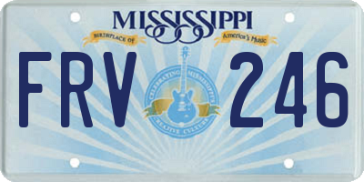 MS license plate FRV246