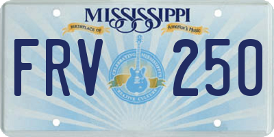 MS license plate FRV250