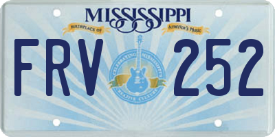 MS license plate FRV252