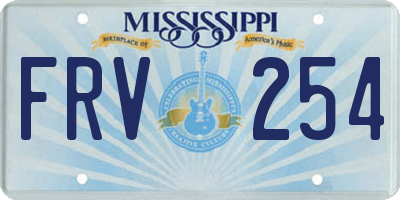 MS license plate FRV254