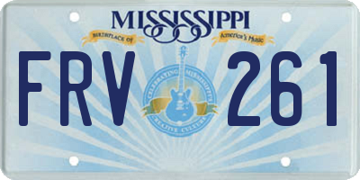 MS license plate FRV261