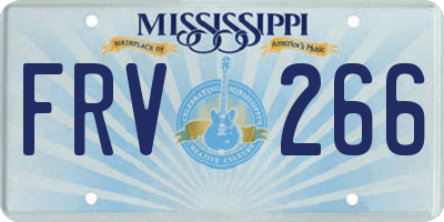 MS license plate FRV266