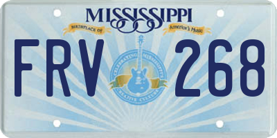 MS license plate FRV268