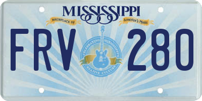 MS license plate FRV280