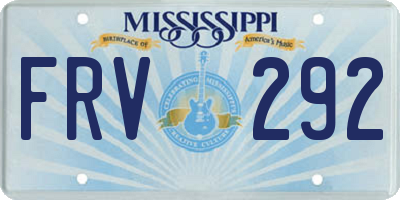 MS license plate FRV292