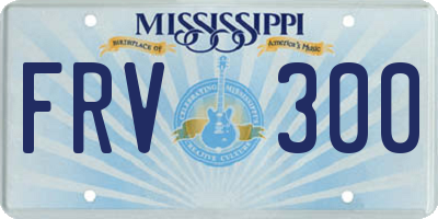 MS license plate FRV300