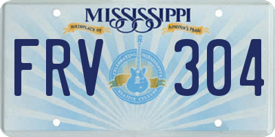 MS license plate FRV304