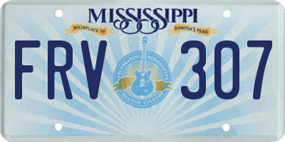 MS license plate FRV307
