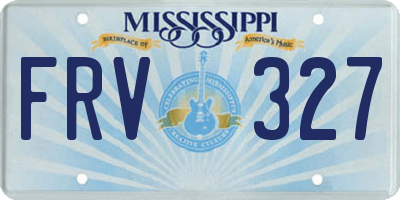 MS license plate FRV327