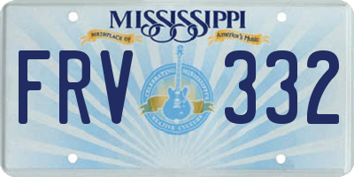 MS license plate FRV332