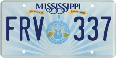 MS license plate FRV337
