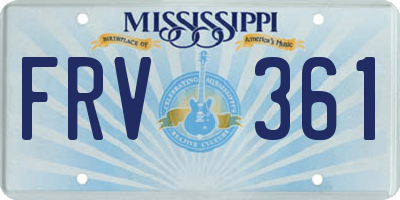 MS license plate FRV361