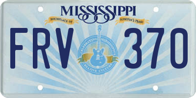 MS license plate FRV370