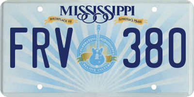 MS license plate FRV380
