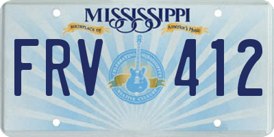MS license plate FRV412