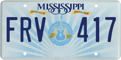MS license plate FRV417