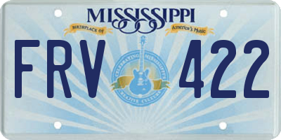 MS license plate FRV422
