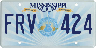 MS license plate FRV424