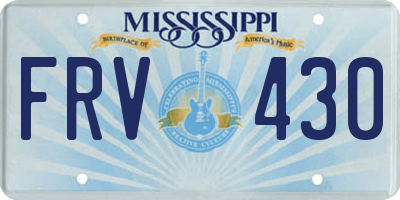 MS license plate FRV430