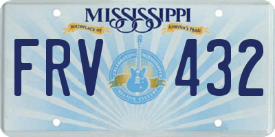 MS license plate FRV432