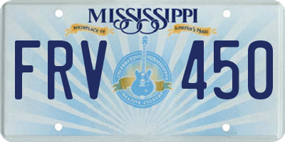 MS license plate FRV450