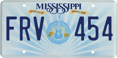 MS license plate FRV454