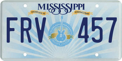 MS license plate FRV457