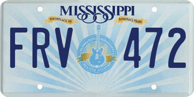 MS license plate FRV472