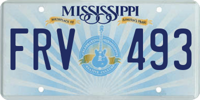 MS license plate FRV493