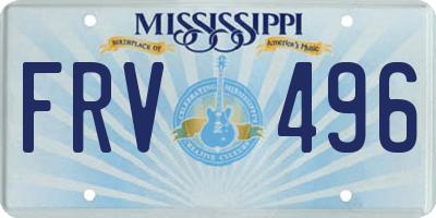 MS license plate FRV496