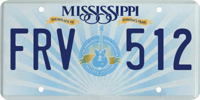 MS license plate FRV512