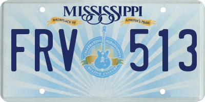 MS license plate FRV513