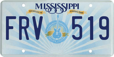 MS license plate FRV519