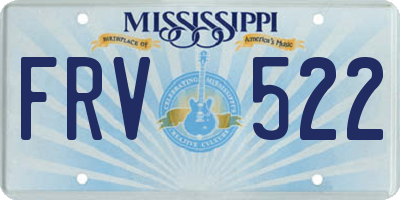 MS license plate FRV522