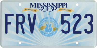 MS license plate FRV523
